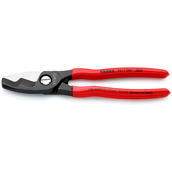 Knipex 95 11 200 Pince coupe-câbles 200 mm KX9511200, coupe jusqu'à 20 mm, acier à outils