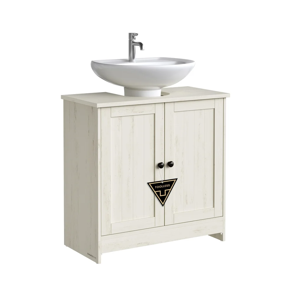 Meuble sous lavabo avec étagère réglable et montage facile