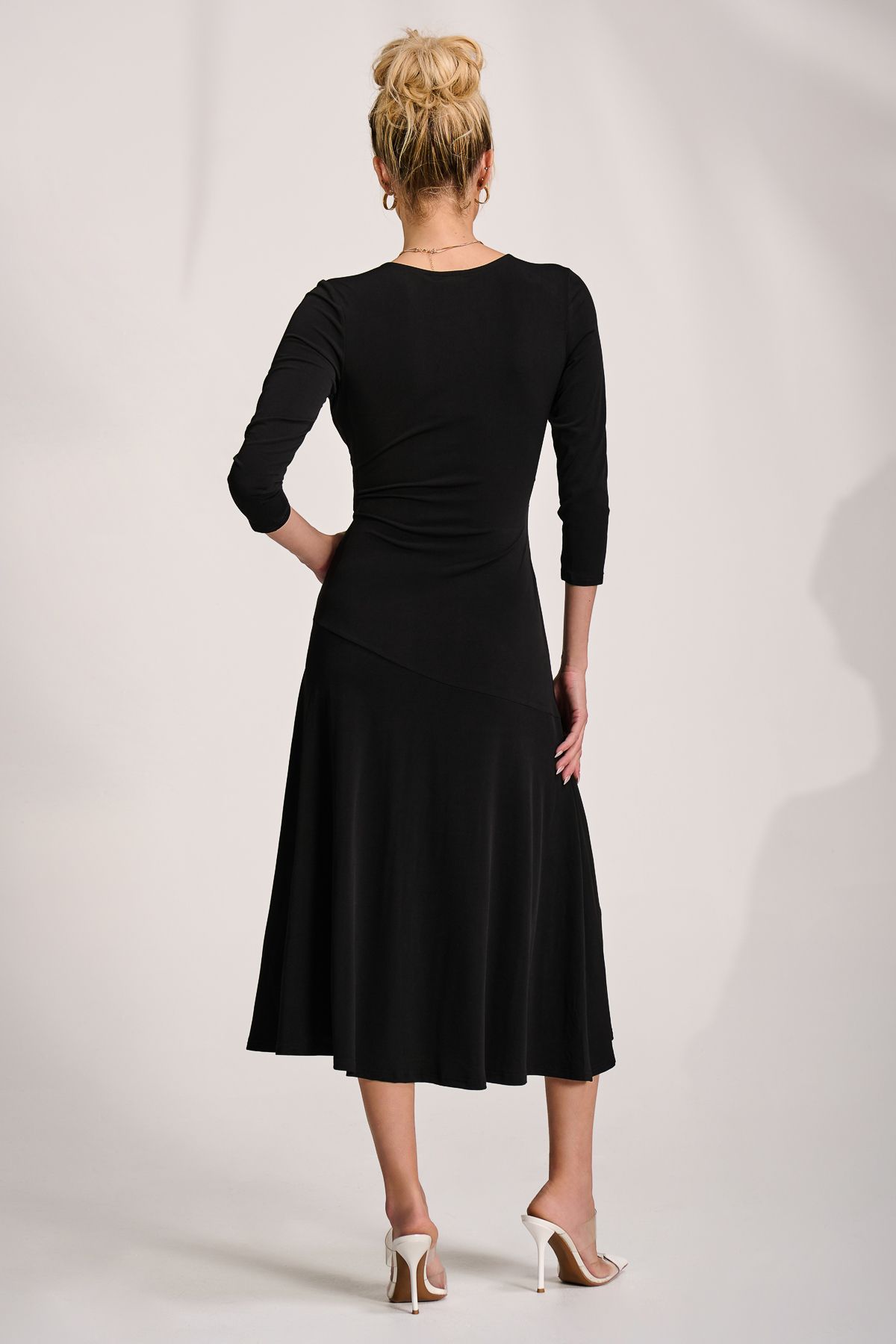 Jolie Moi Fit and Flare Jersey Midi Dress