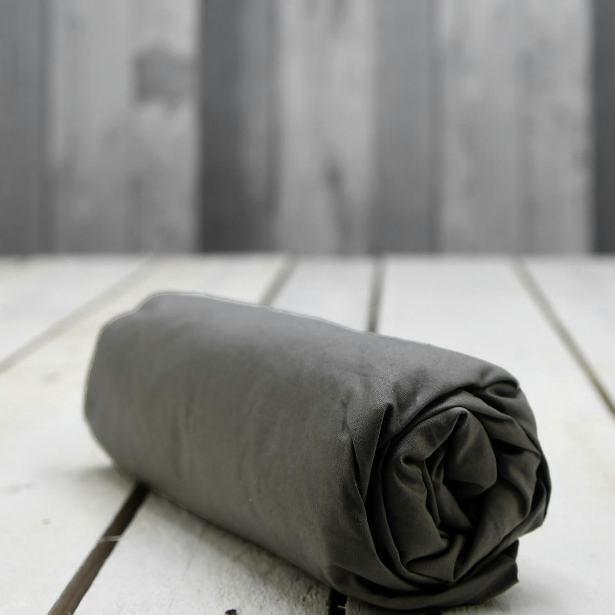 STUDIO - Drap housse en coton bonnet 30cm  gris silver 180x200 cm