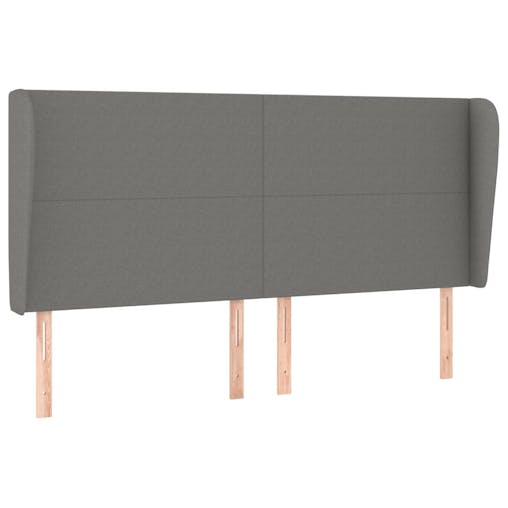 NNEVL Headboard with Ears Dark Grey 163x23x118/128 cm Fabric