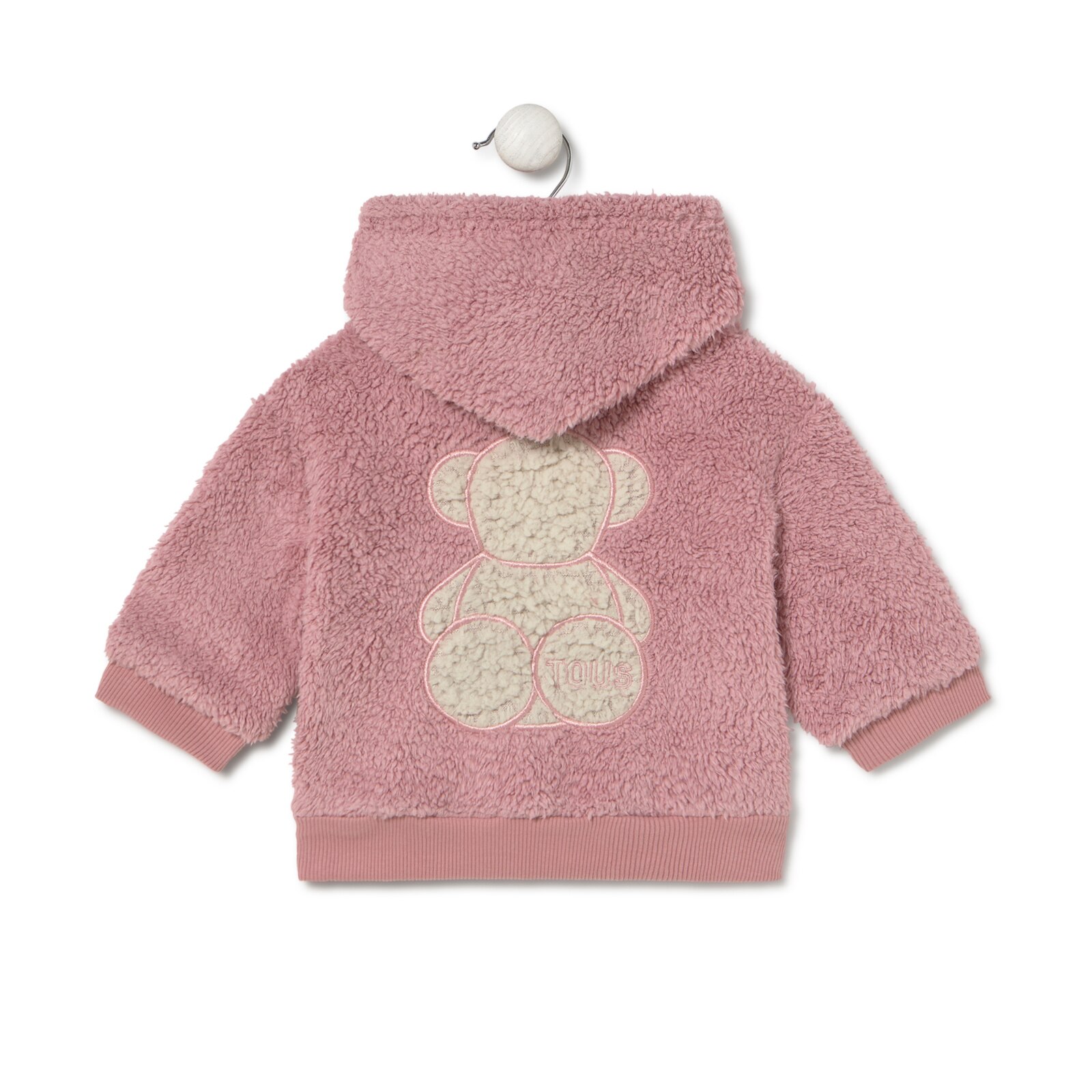 Sudadera de pelo con capucha Casual rosa