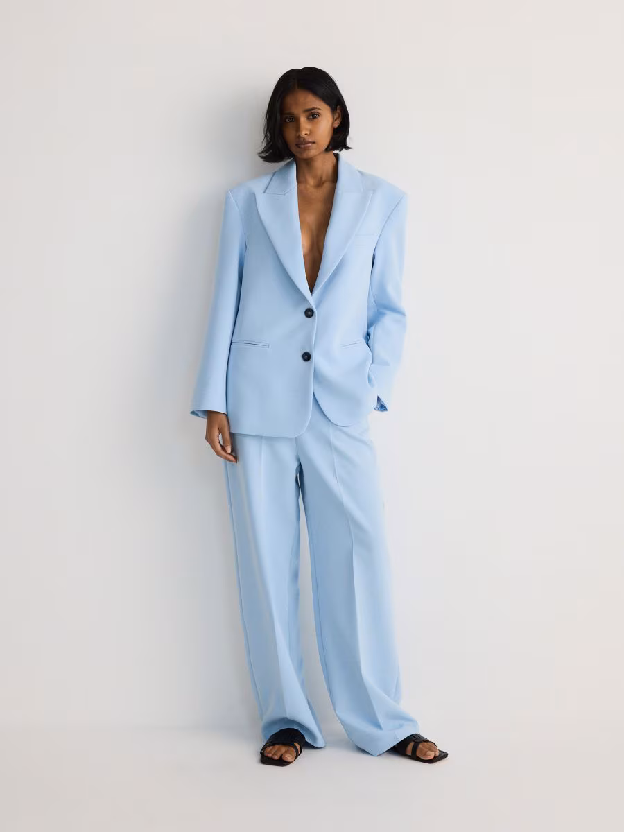 Oversized Blazer With Viscose Blend