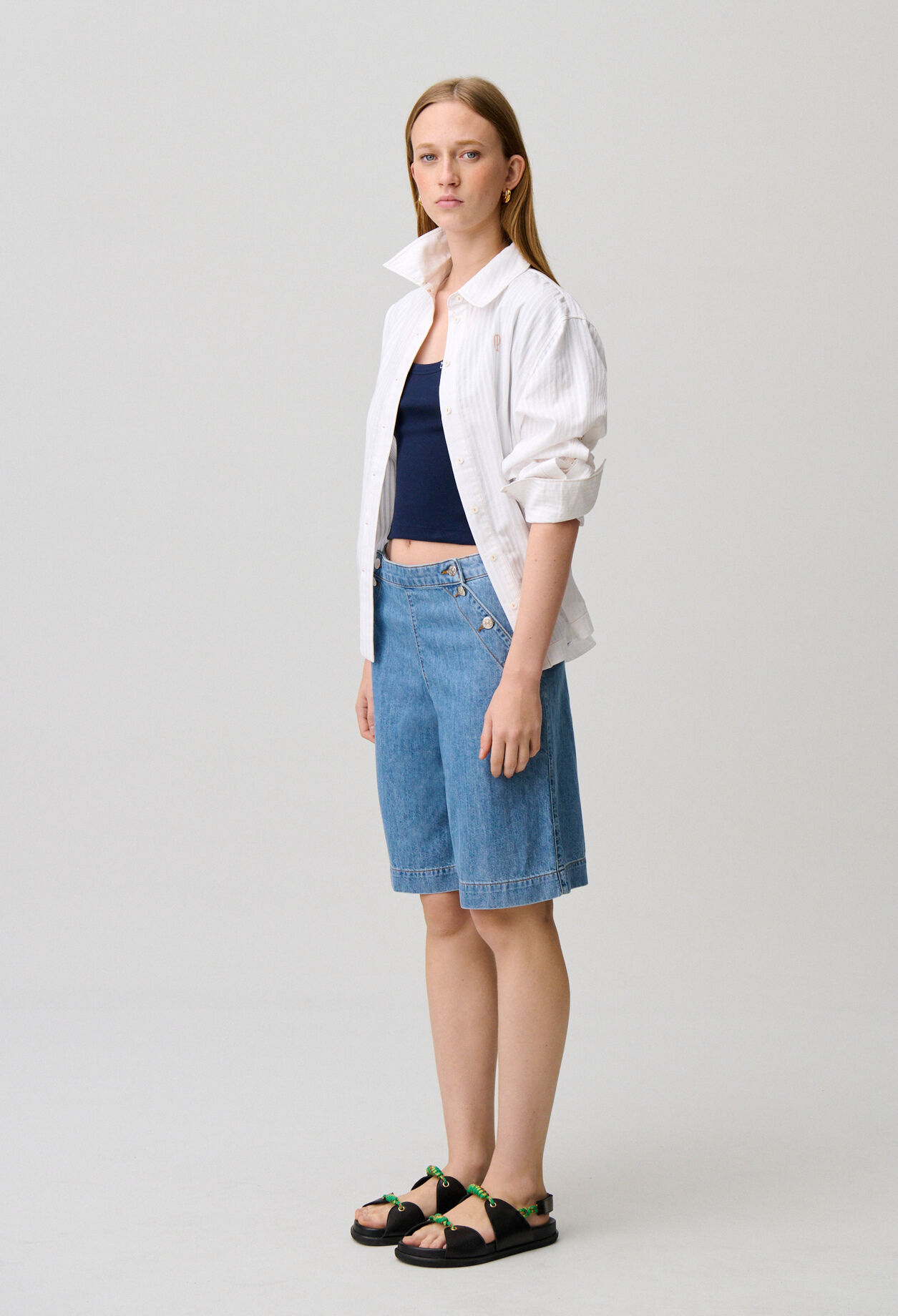Short à pont denim