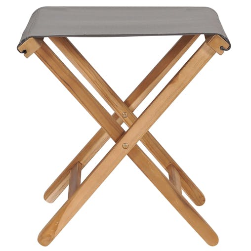 NNEVL Folding Chairs 2 pcs Solid Teak Wood and Fabric Dark Grey