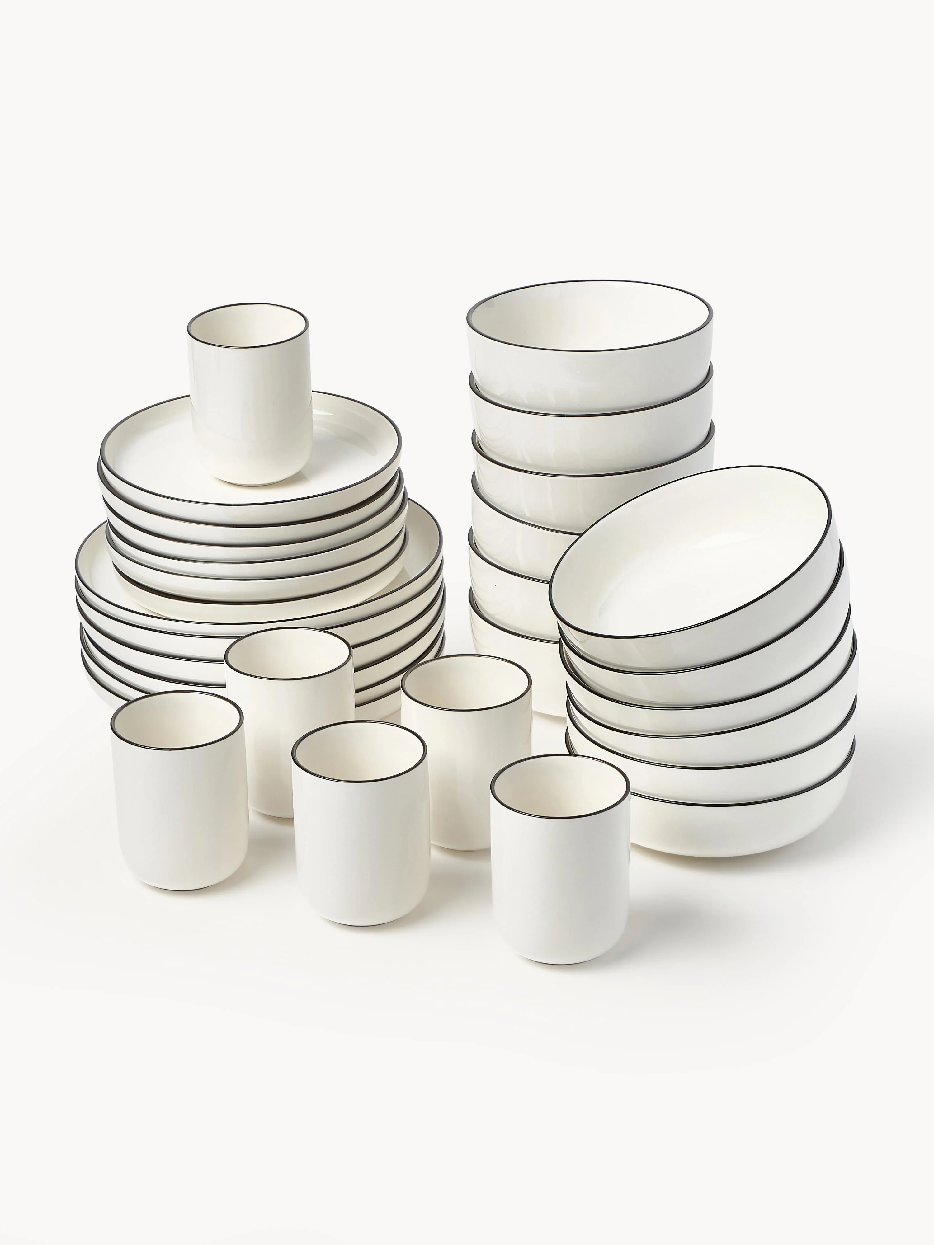Porzellan-Geschirr-Set Facile, 6 Personen, 30er-Set