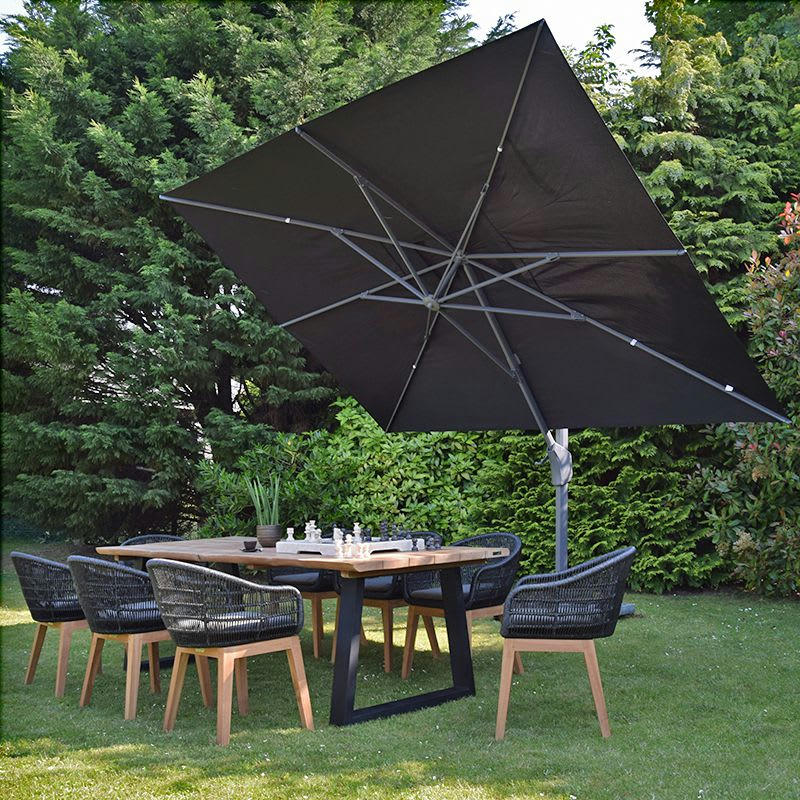 - Parasol déporté 4x3 m noir