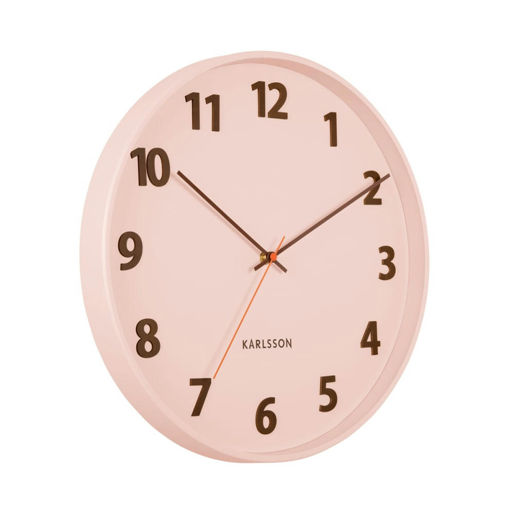 SUMMERTIME - Horloge en métal rose D40cm