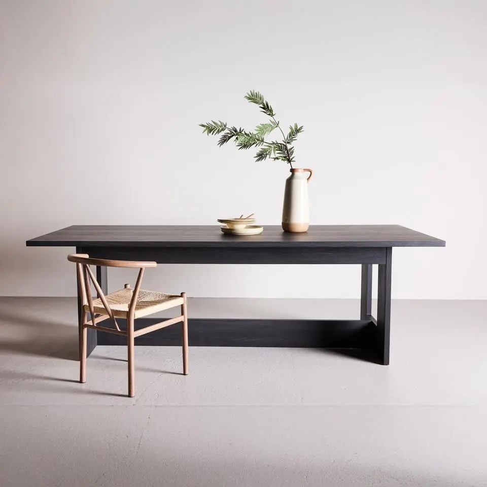 Eettafel Rechthoek - Zwart MDF - 235x100x75cm - Milly