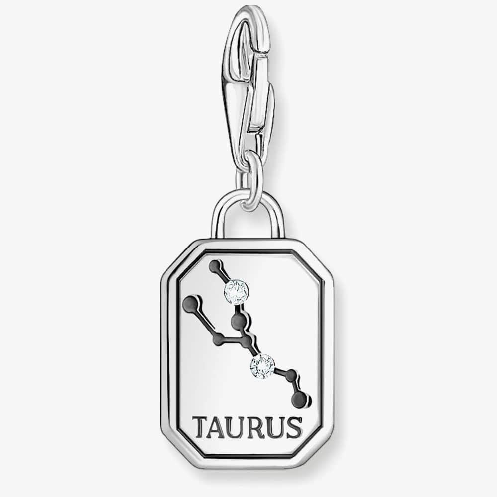 THOMAS SABO Silver Octagonal Cubic Zirconia Taurus Charm 2151-643-21