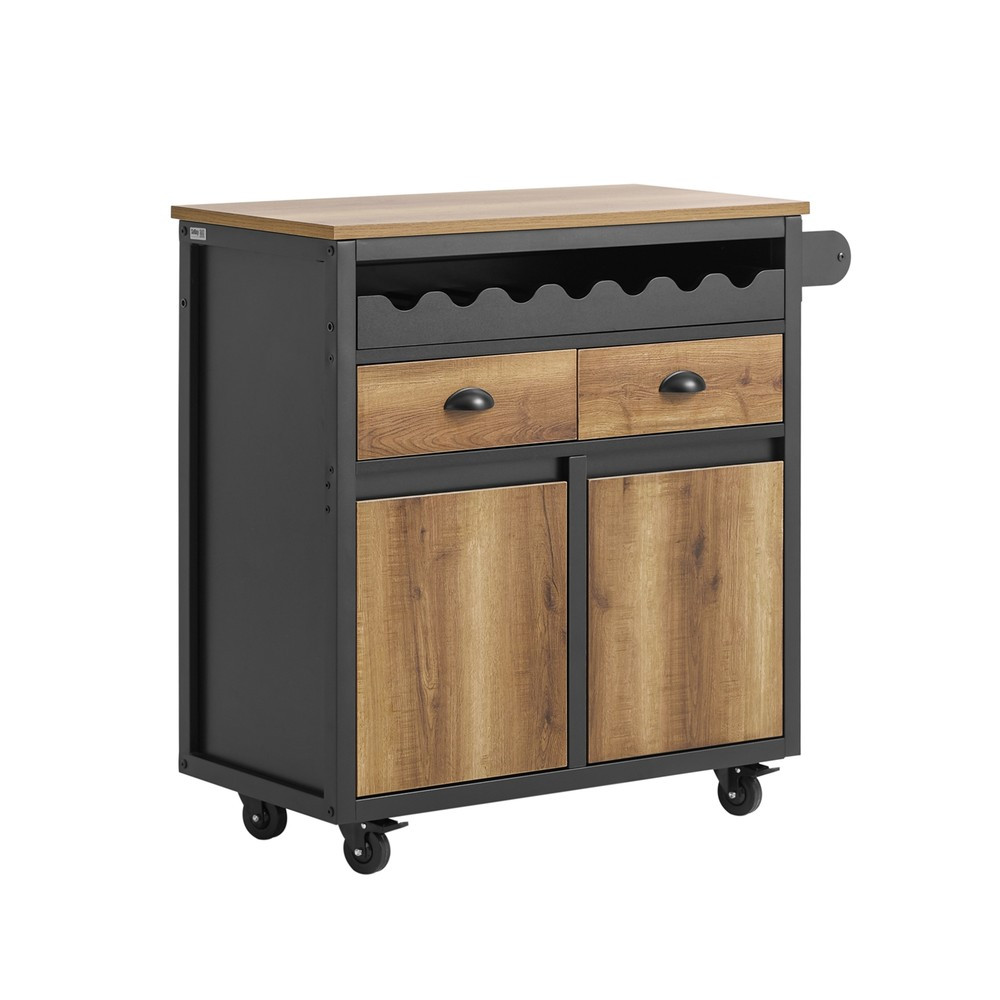 SoBuy Wyspa kuchenna z jedną szufladą Czarny 89.5x40x87.5cm FKW122-SCH