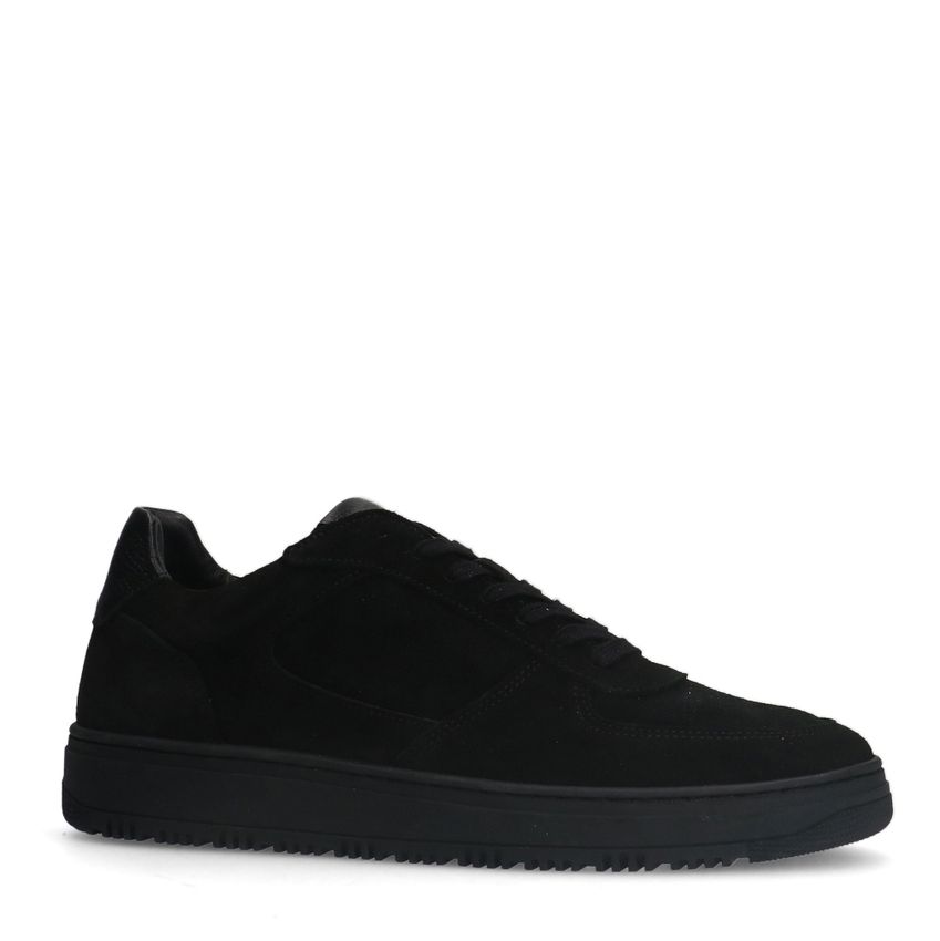 Manfield Zwarte suède sneakers