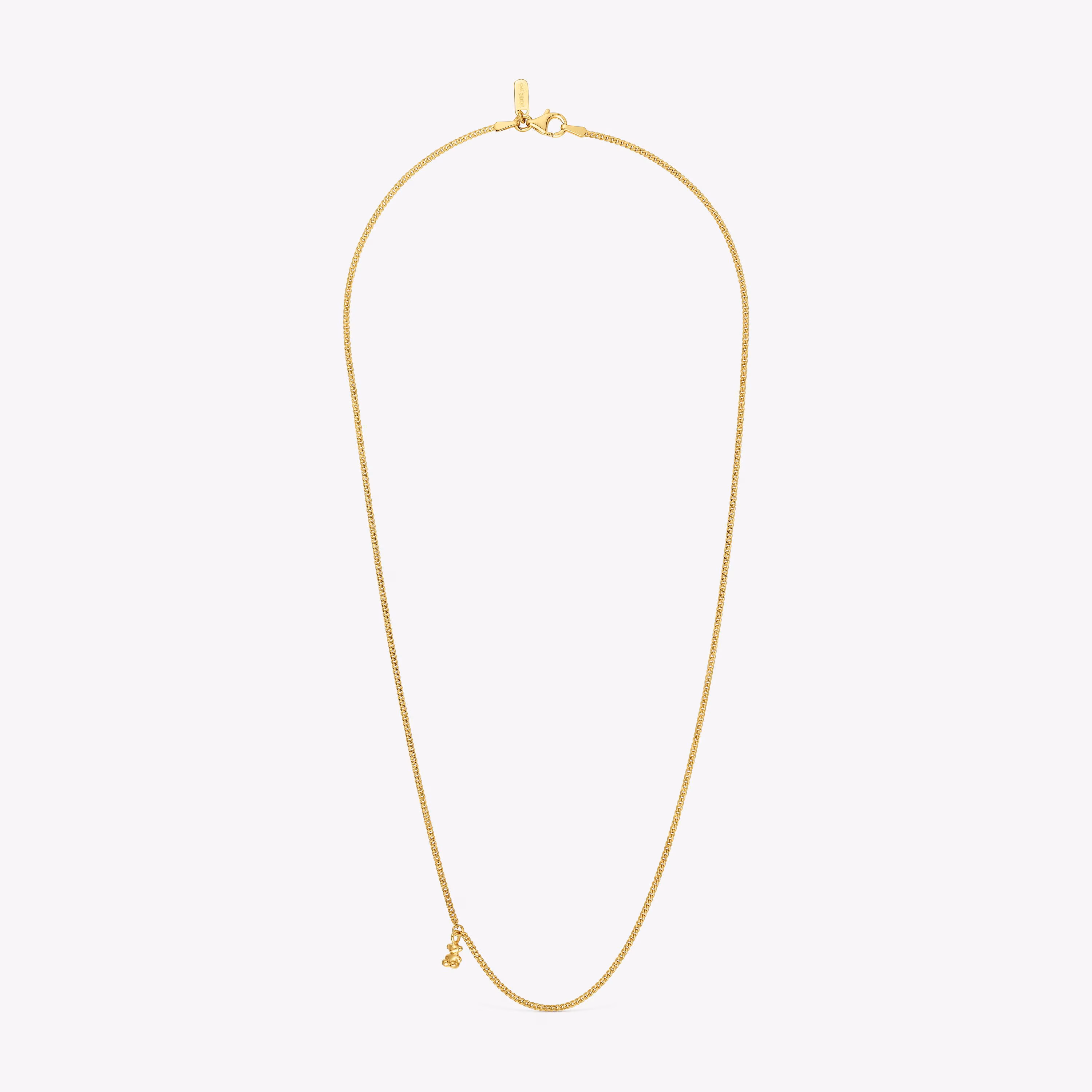 Collar corto barbado con baño de oro 18 kt sobre plata Bold Bear