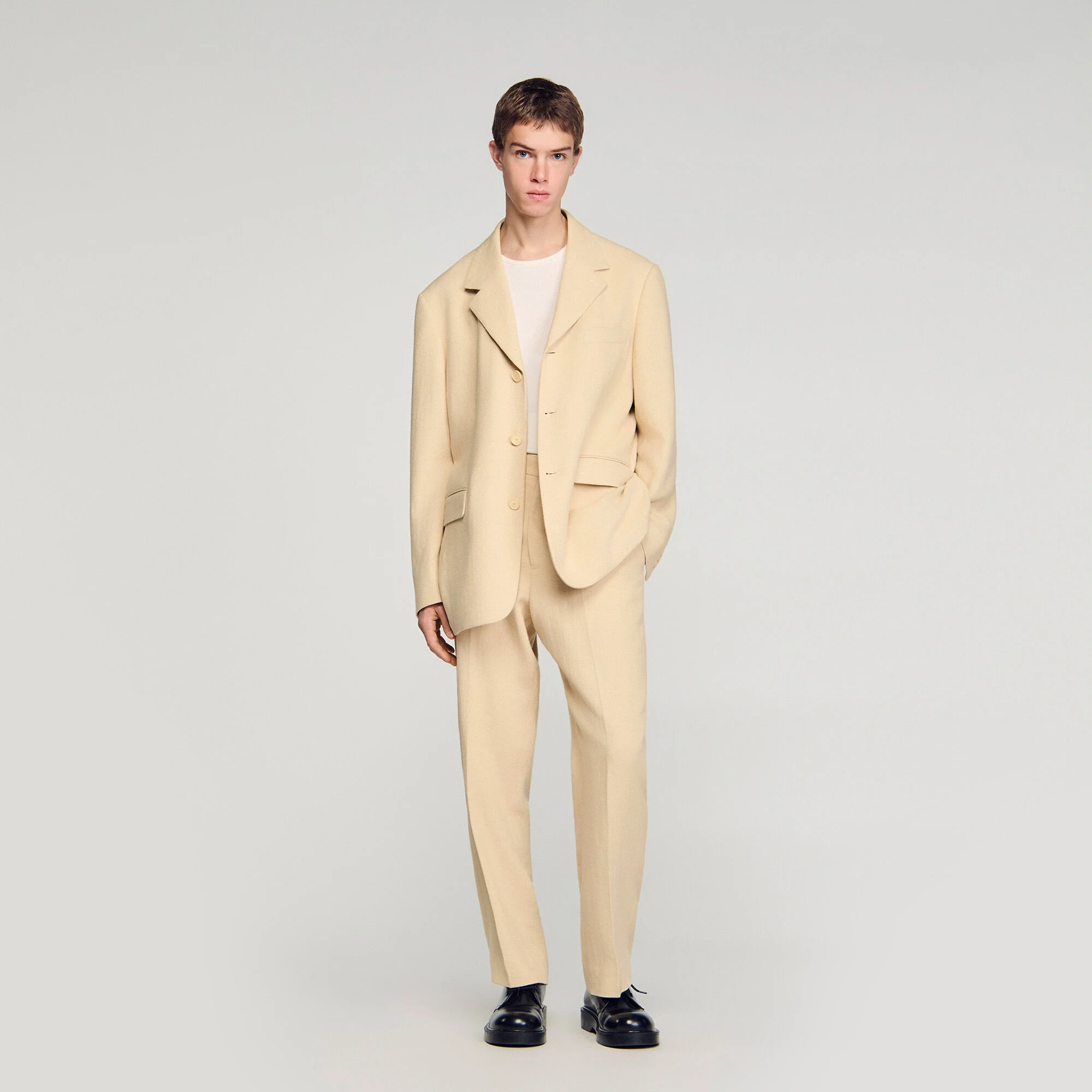 Veste de costume oversize en lin
