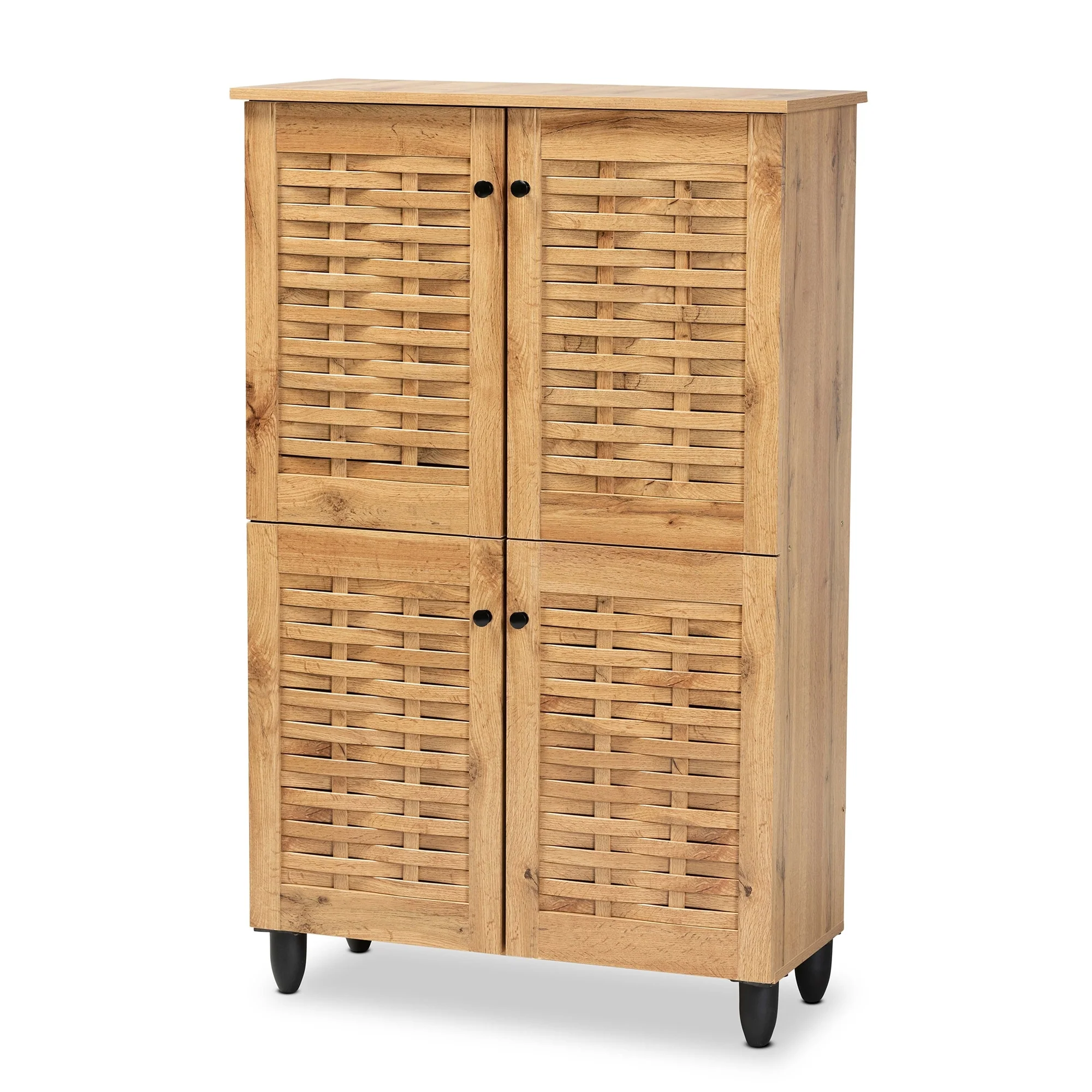Winda Modern and Contemporary 4-Door Shoe Storage Wood Cabinet