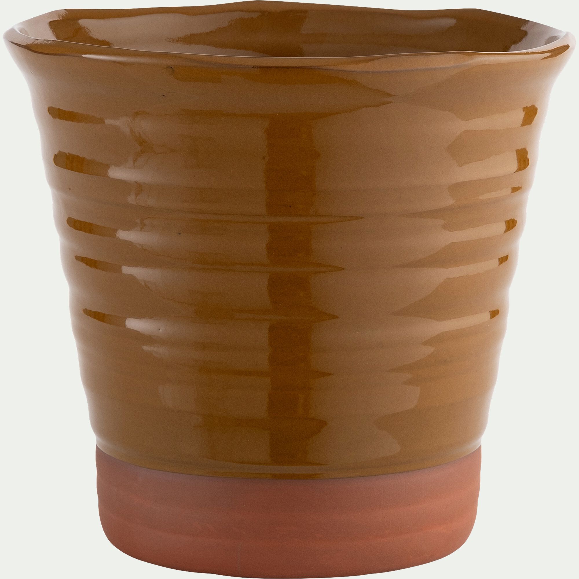 VENOSTA - Pot bicolore en terre cuite D29cm - jaune