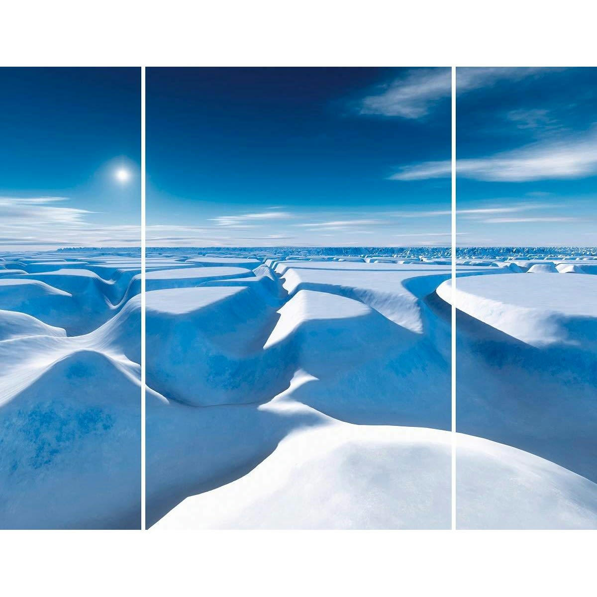 GRANDS ESPACES - Triptyque sur toile enneigé 125x97 cm