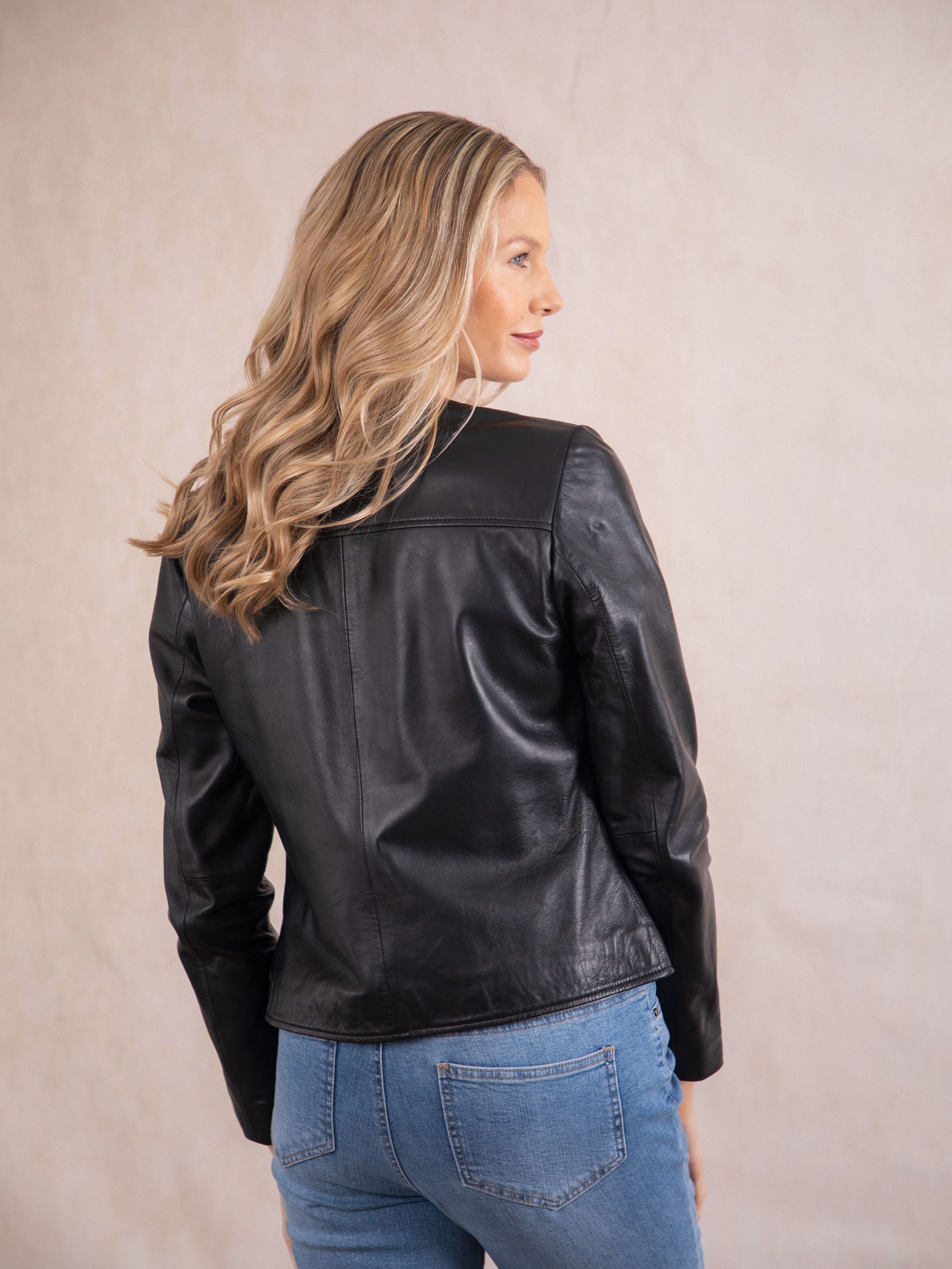 Lakeland Leather Crosby' Collarless Leather Jacket