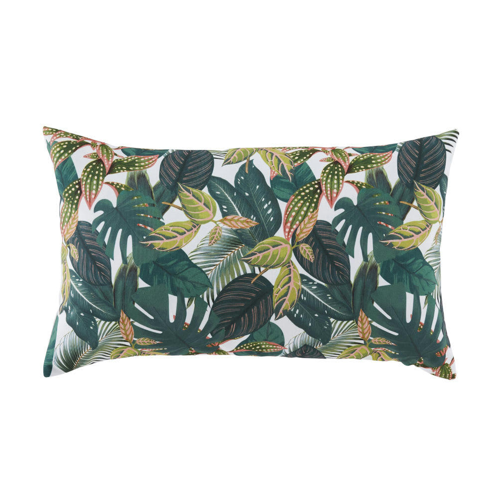 HOANI - Coussin imprimé vert olive, bleu vert et vert 50x30