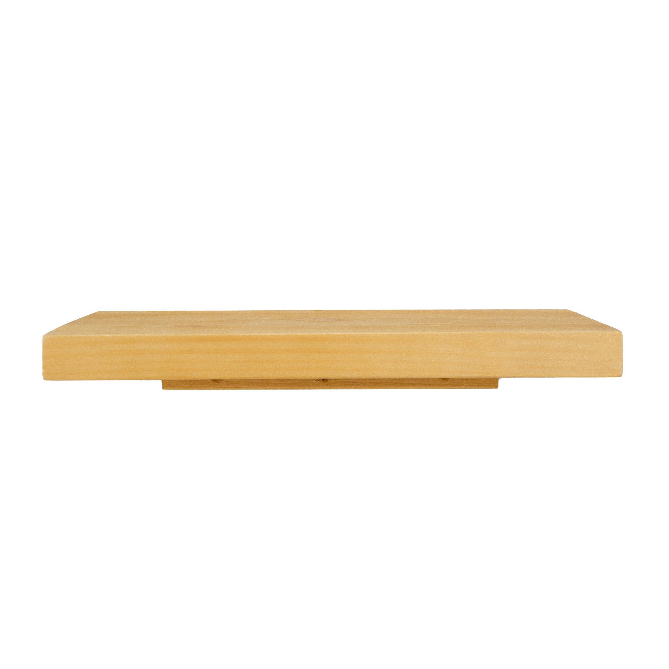 NALA - Table de chevet flottante avec etagère en épicéa couleur marron clair