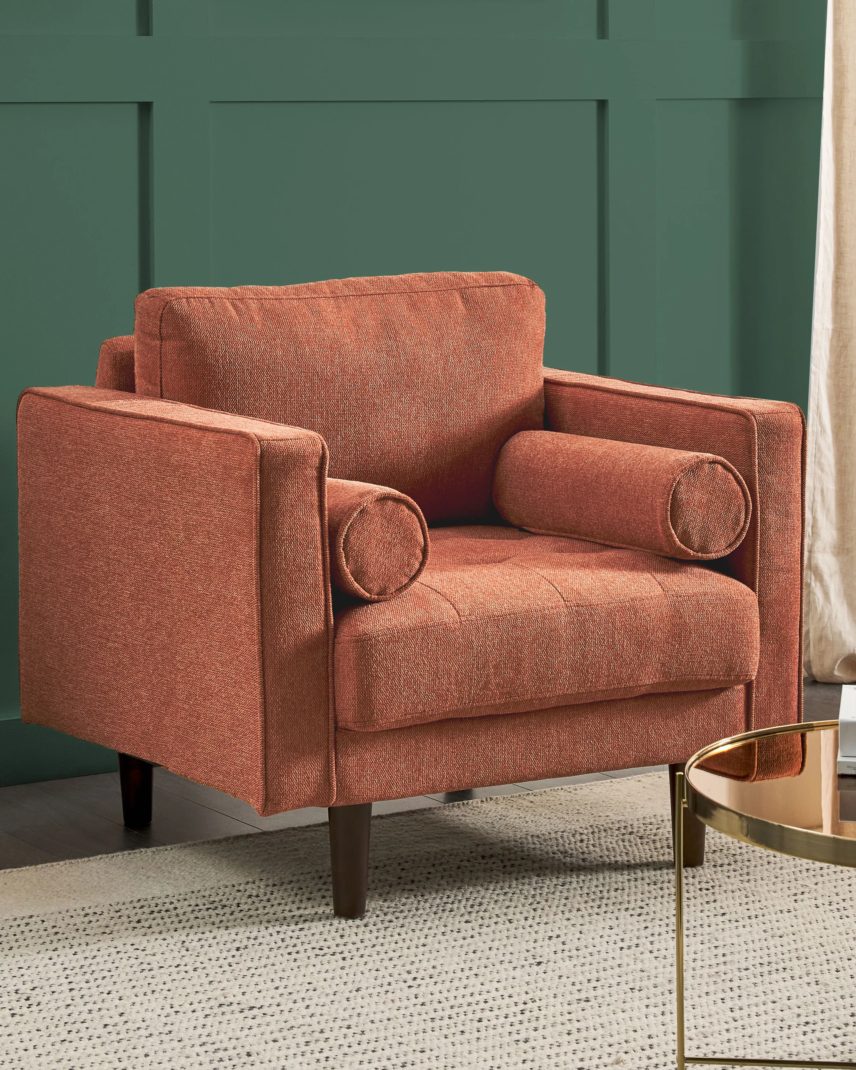 Armchair NURMO Fabric Golden Brown