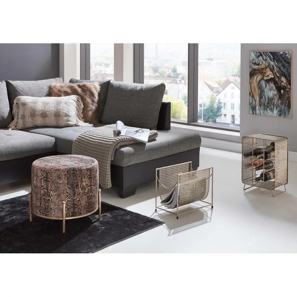 Tijdschriftenrek - 37 x 22 x 30 cm - Goudkleurig