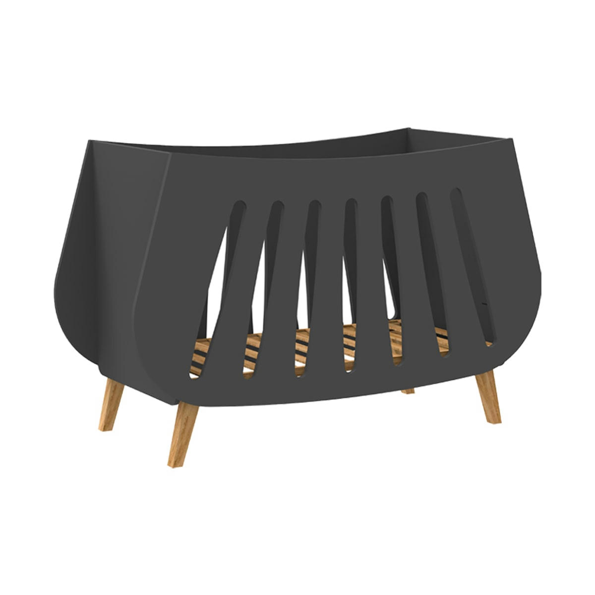 TRAPÈZE - Lit bébé 60x120 gris anthracite