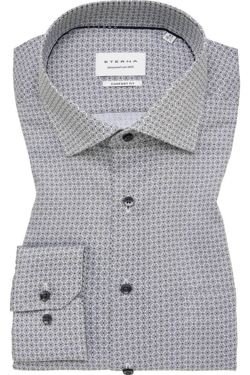 ETERNA Comfort Fit Hemd silber, Bedruckt (super langer Arm)