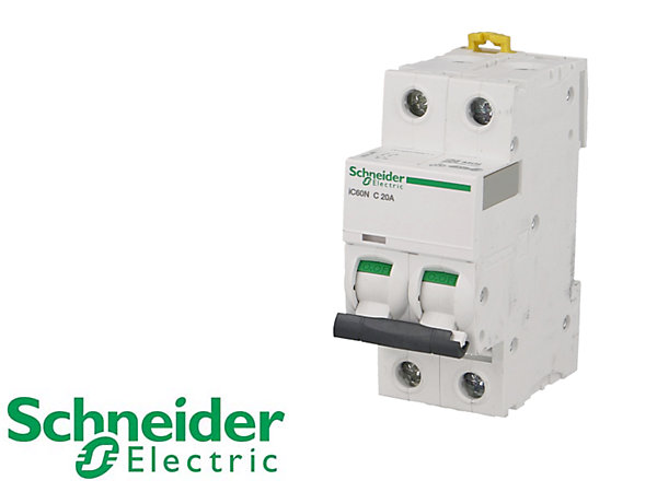 Disjoncteur modulaire bipolaire Schneider ic60n 40A courbe C