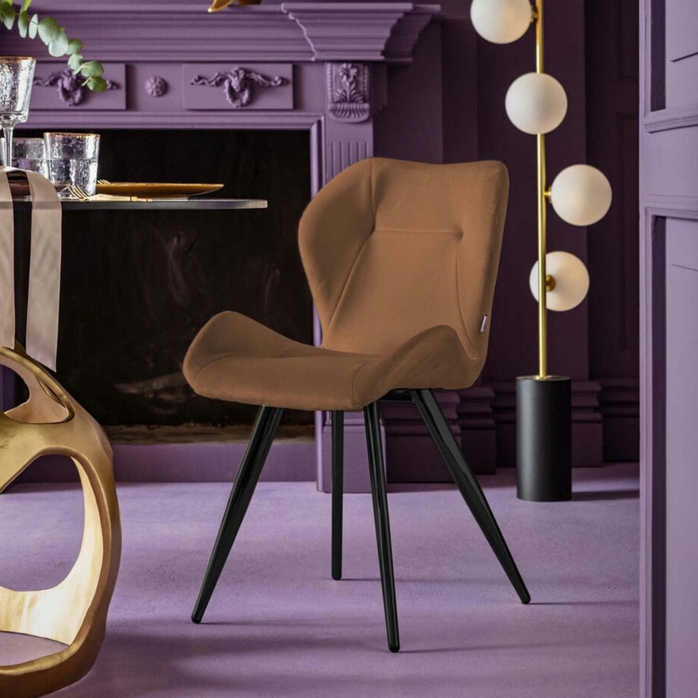 VIVA - Chaise Viva velours marron et noir Kare Design