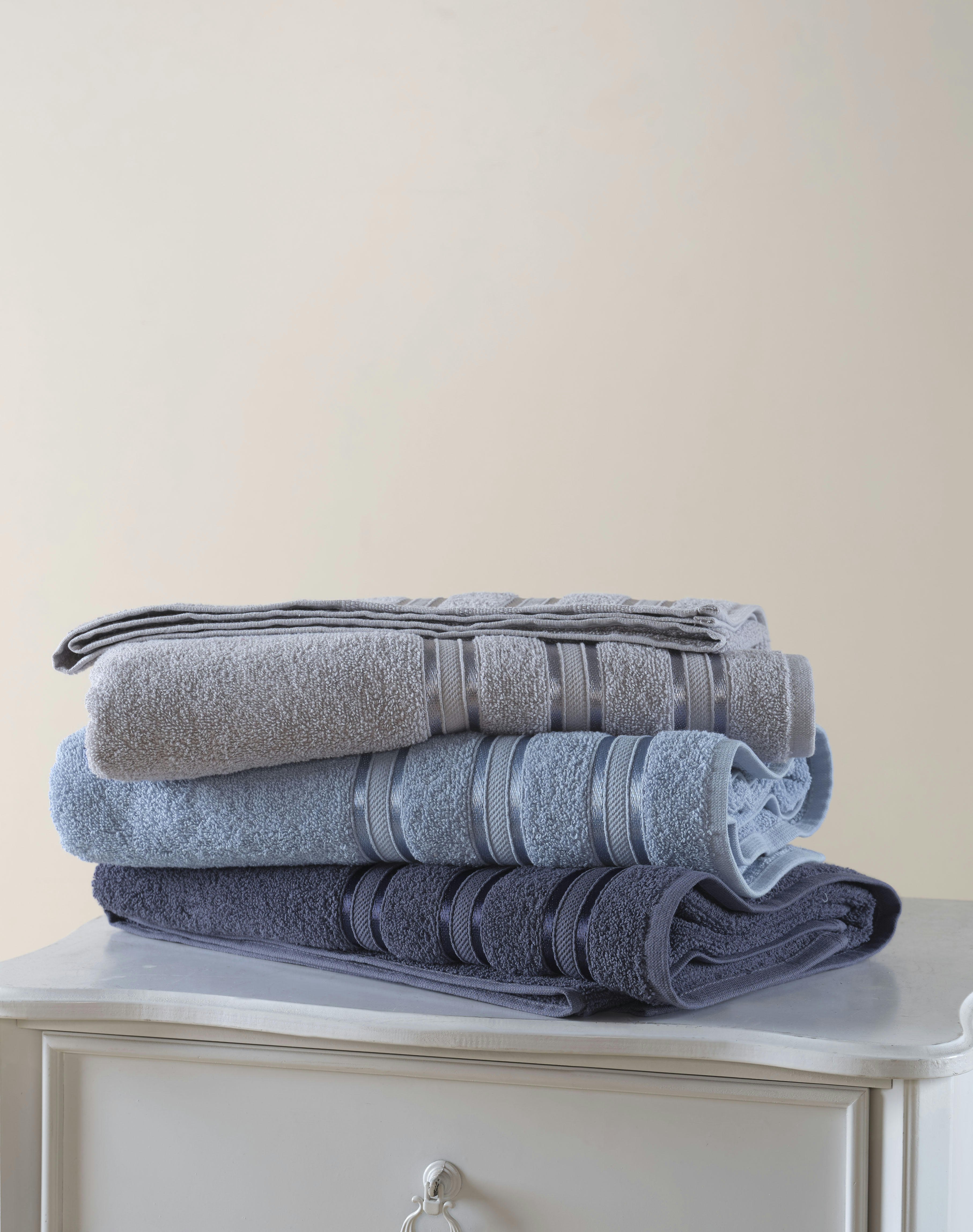 GRIS - Lot de 3 draps de bain 70x140cm  500gr/m2