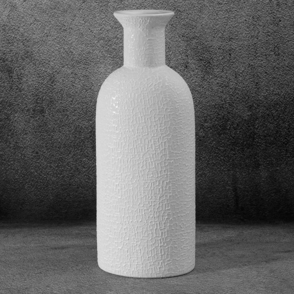 Wazon ceramiczny butelka RISO 16X11X40 biały