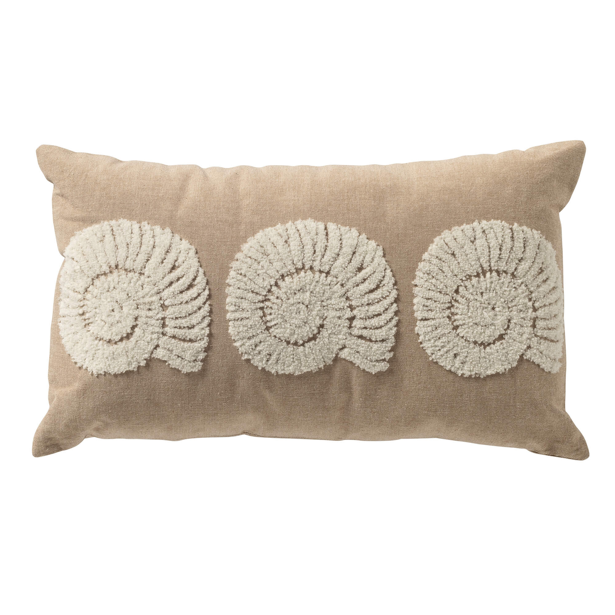 MORGAN - sierkussen 30x50 cm - schelpen - Irish Cream - beige