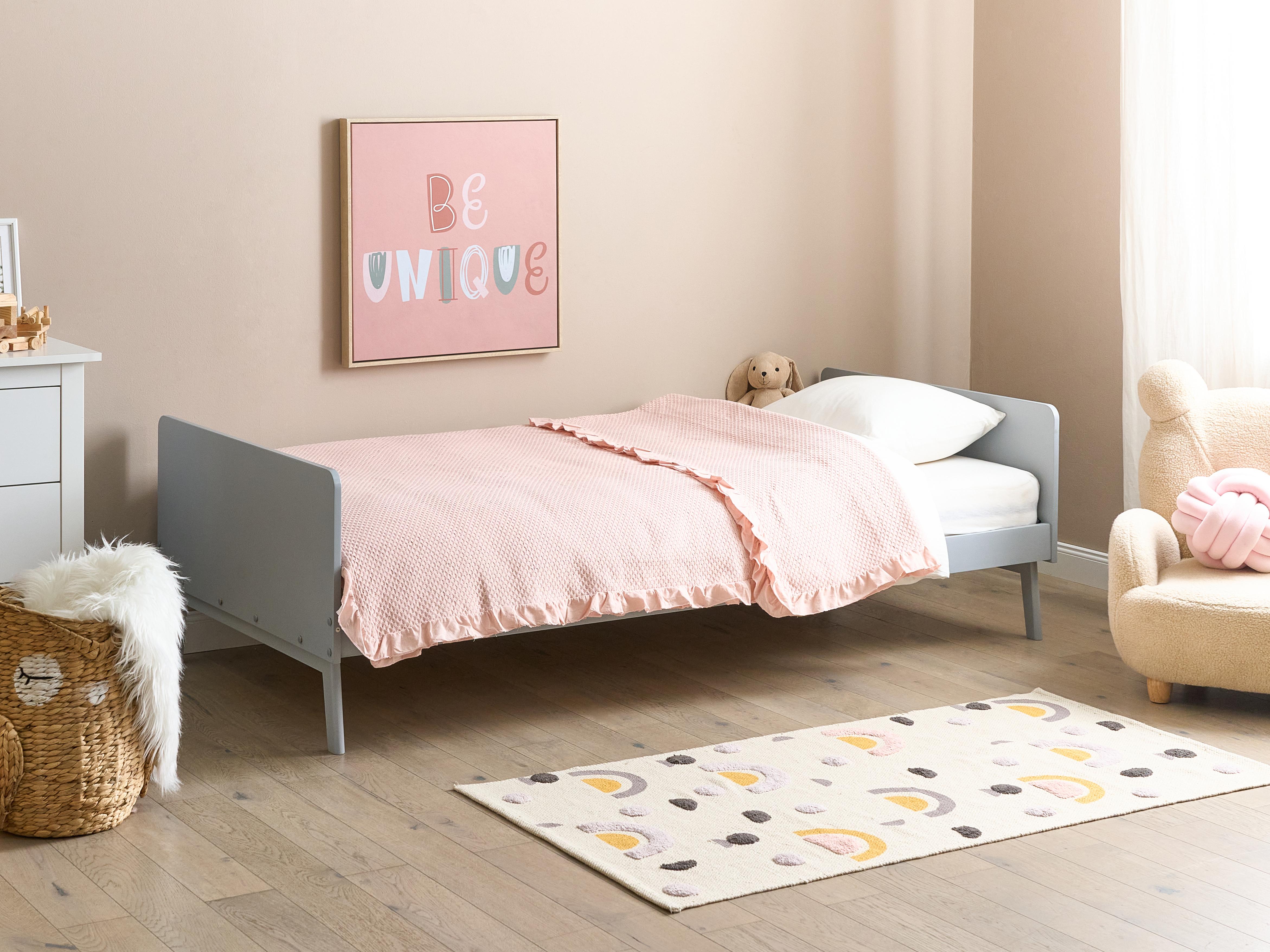 Bed Pine Wood BONNAC 90 x 200 cm (EU Single) Grey