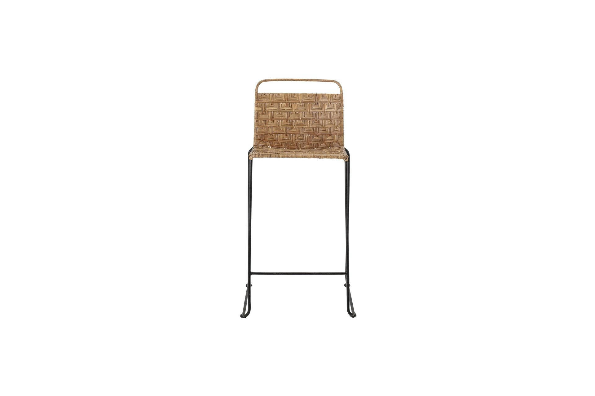 GUNNEL - Chaise de bar en rotin beige