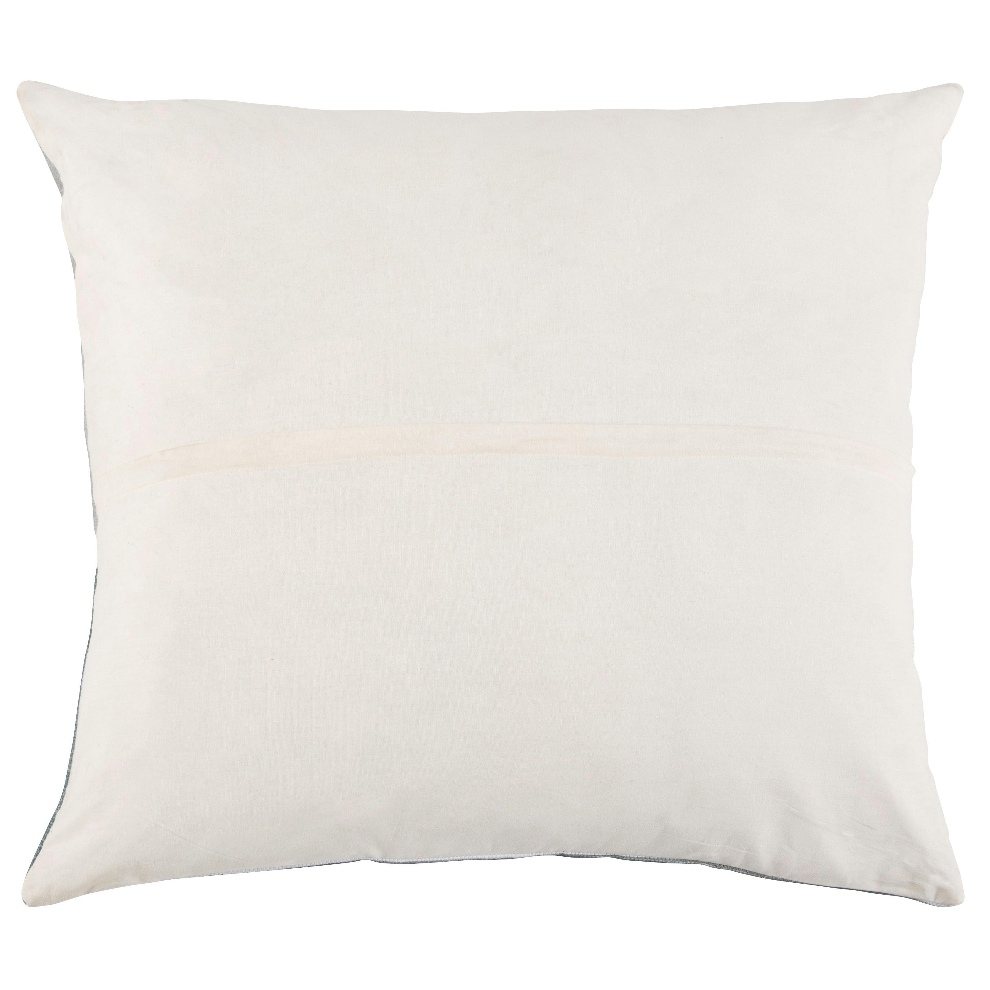 - Coussin de sol en coton vert kaki, gris et bleu