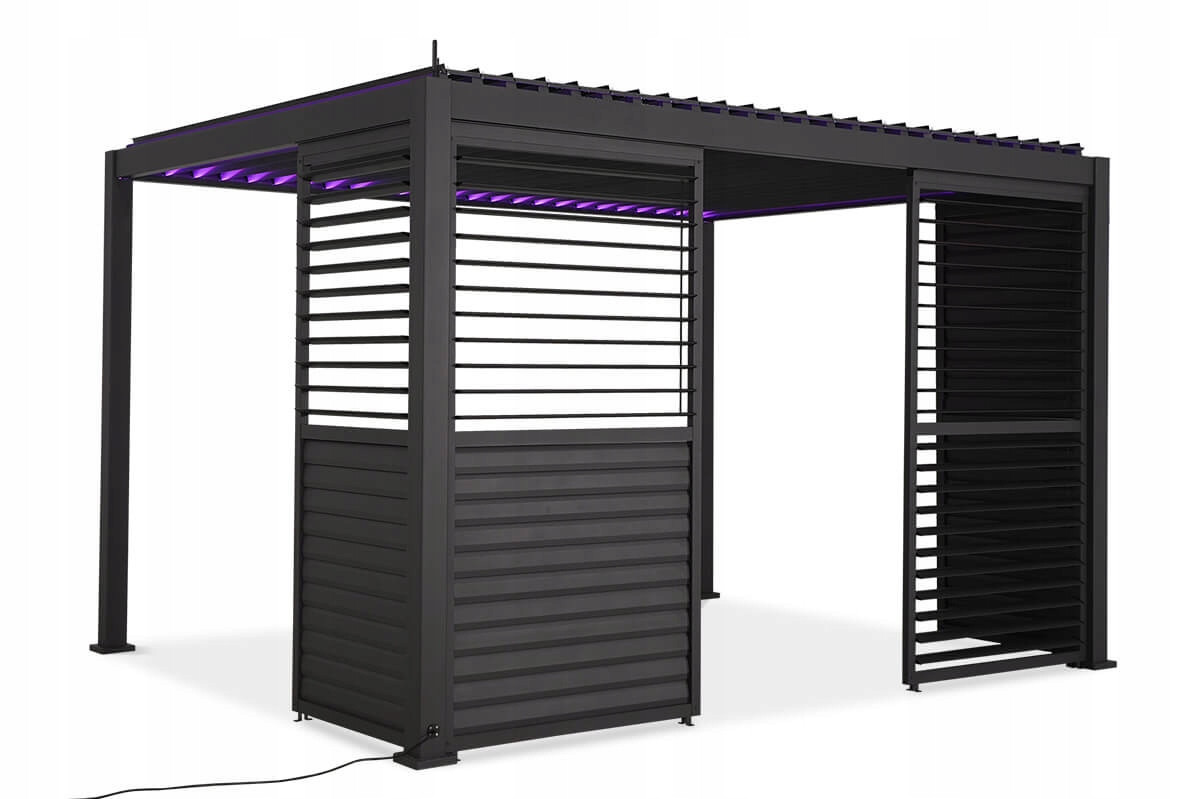 Panel Żaluzjowy 123,5 cm Regulowany Osłona do Pergoli PREMIUM 4m