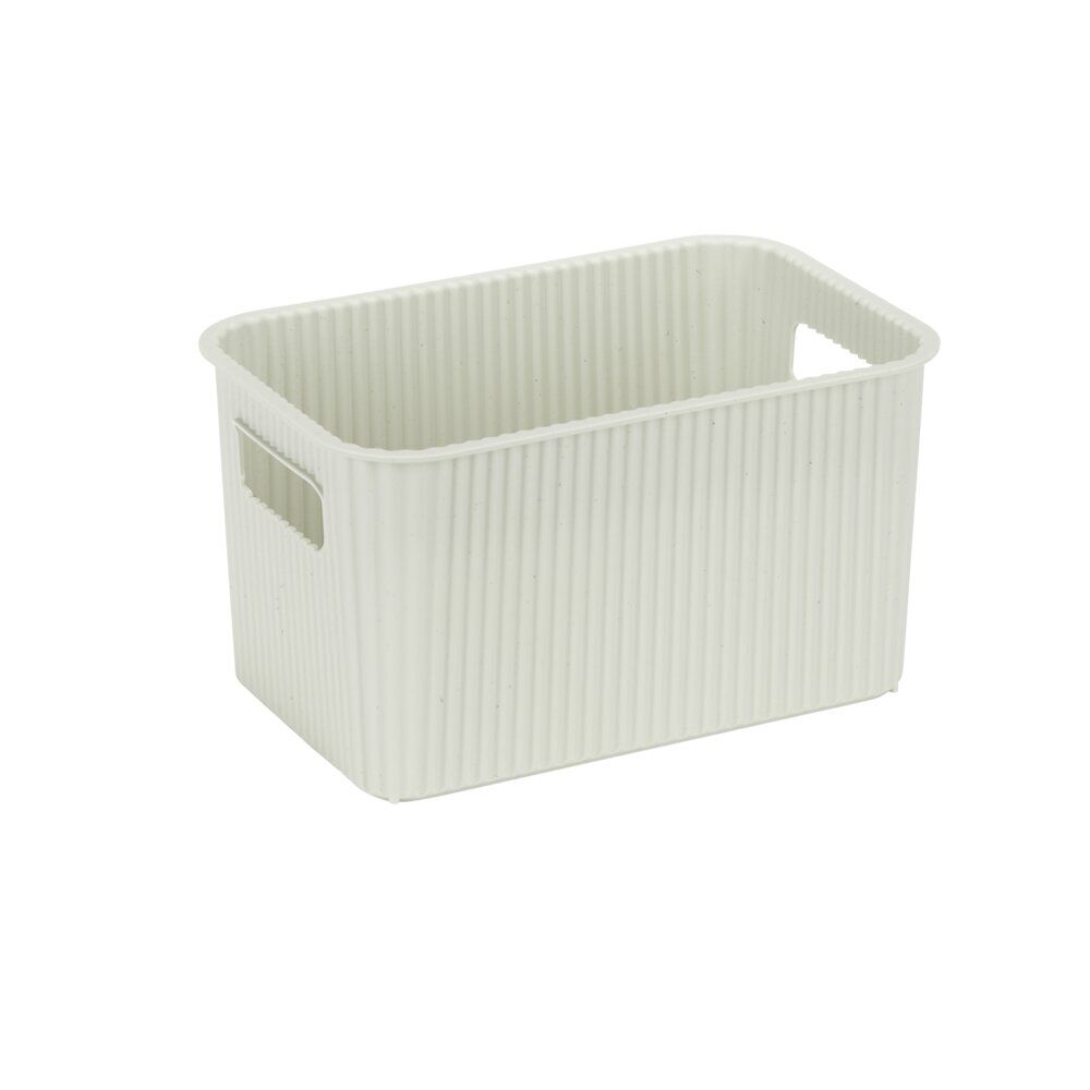 Panière de rangement 4L rectangulaire plastique blanc 25,5x17xH12,5cm