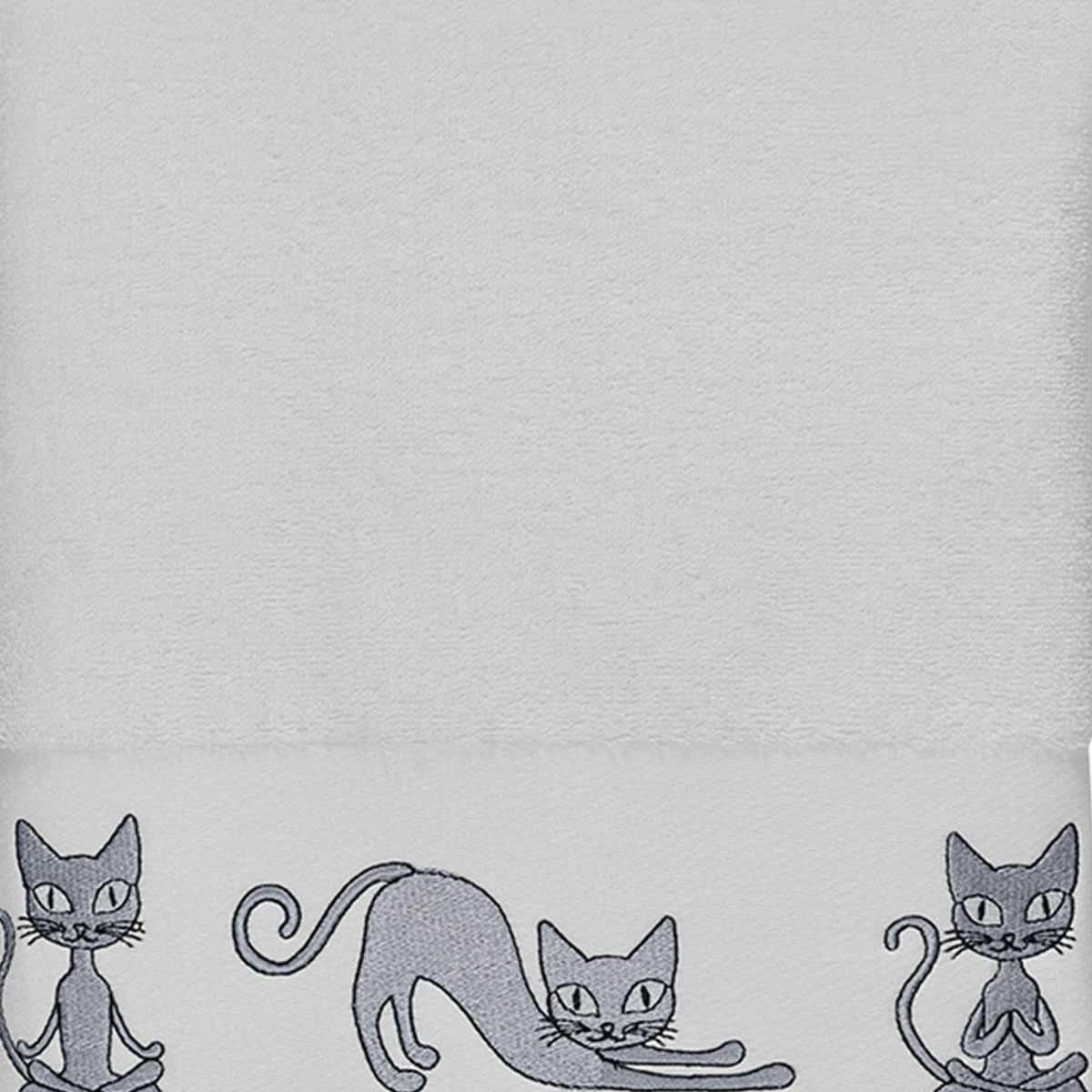 YOGI CAT - Drap de bain en coton Blanc 70x140 cm