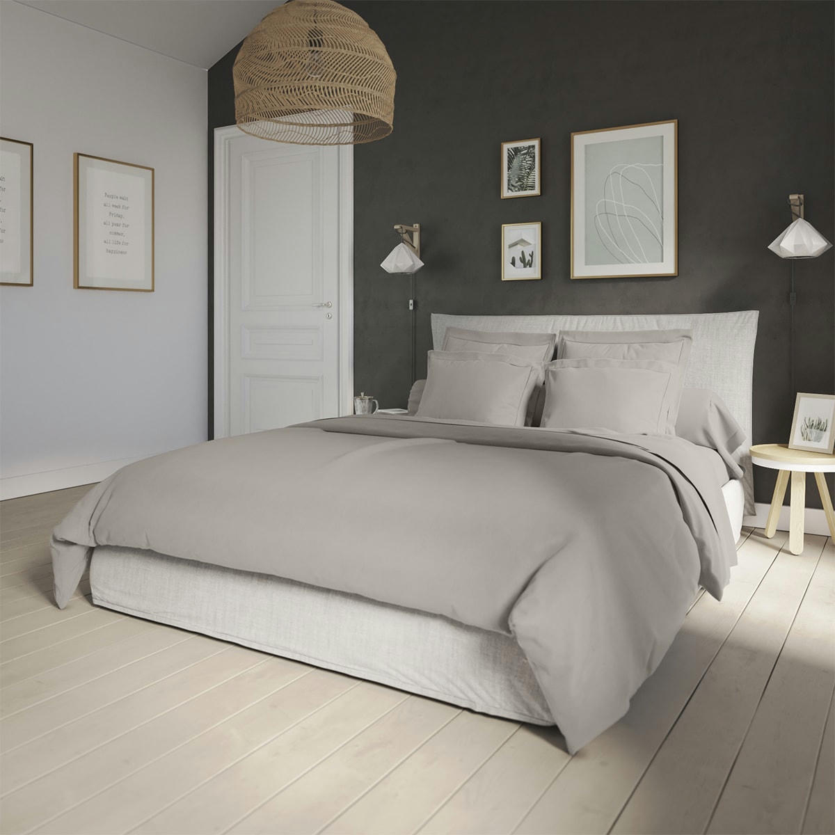 INFLUENCE - Housse de couette   Percale Fumée 140x200 cm - DODO