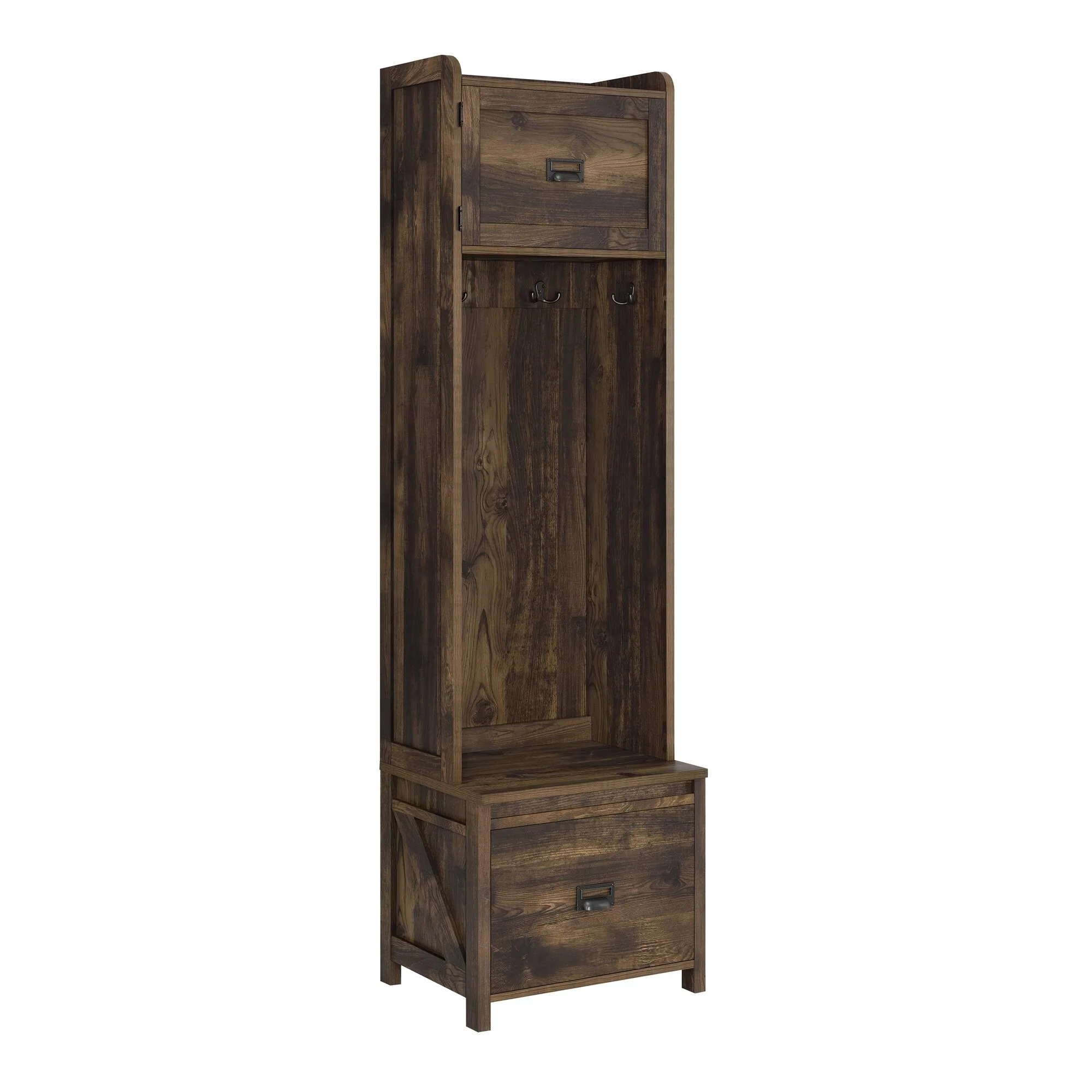 Systembuild Evolution Becken Ridge Entryway Hall Tree with Storage Bench