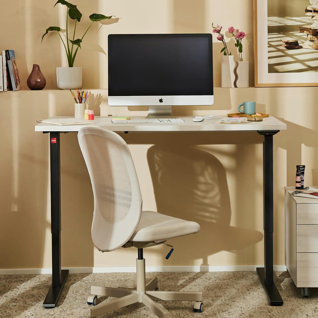 ELEVA ONE - Bureau assis debout blanc 120x70x3cm