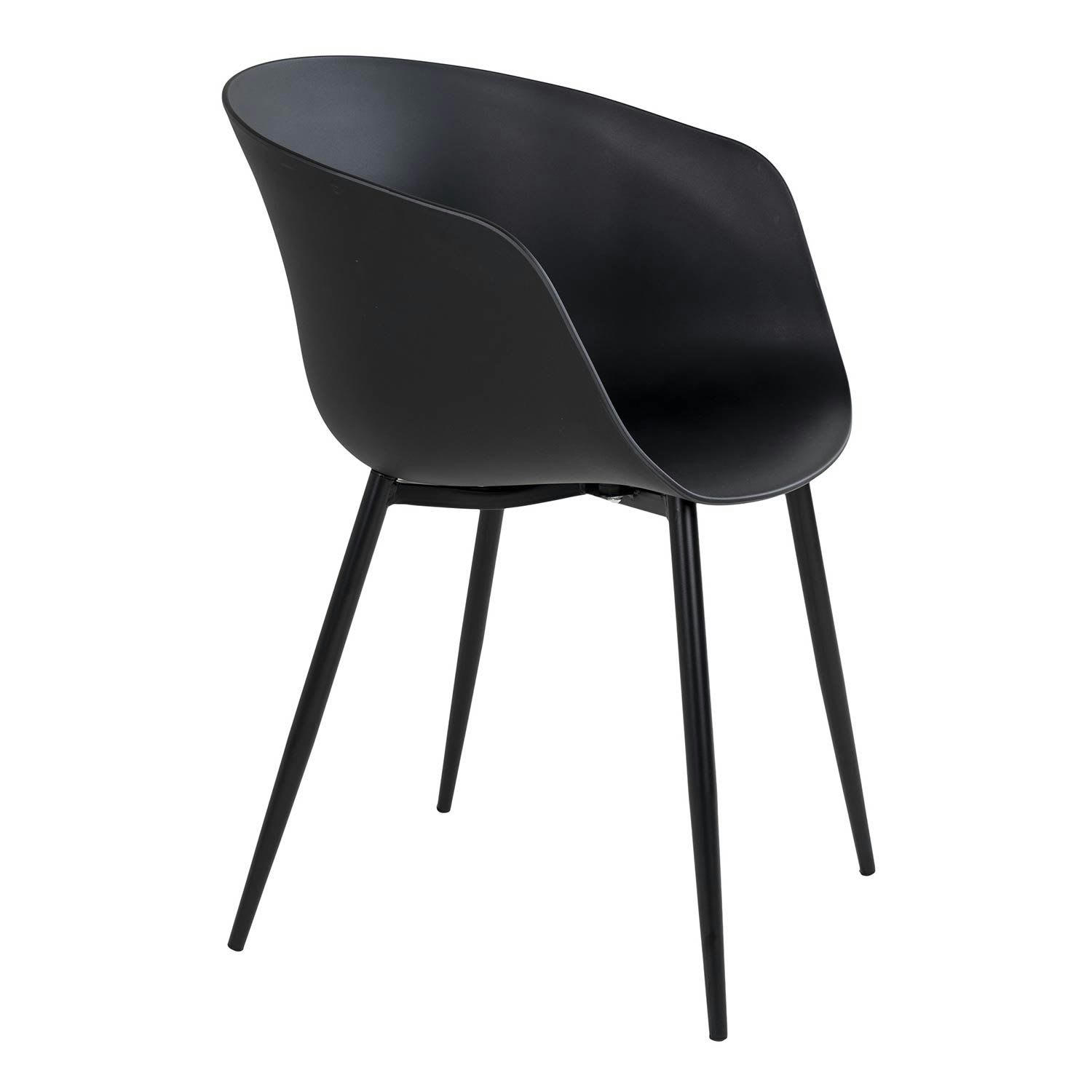 - 2 Fauteuils en polypropylène noir RODA