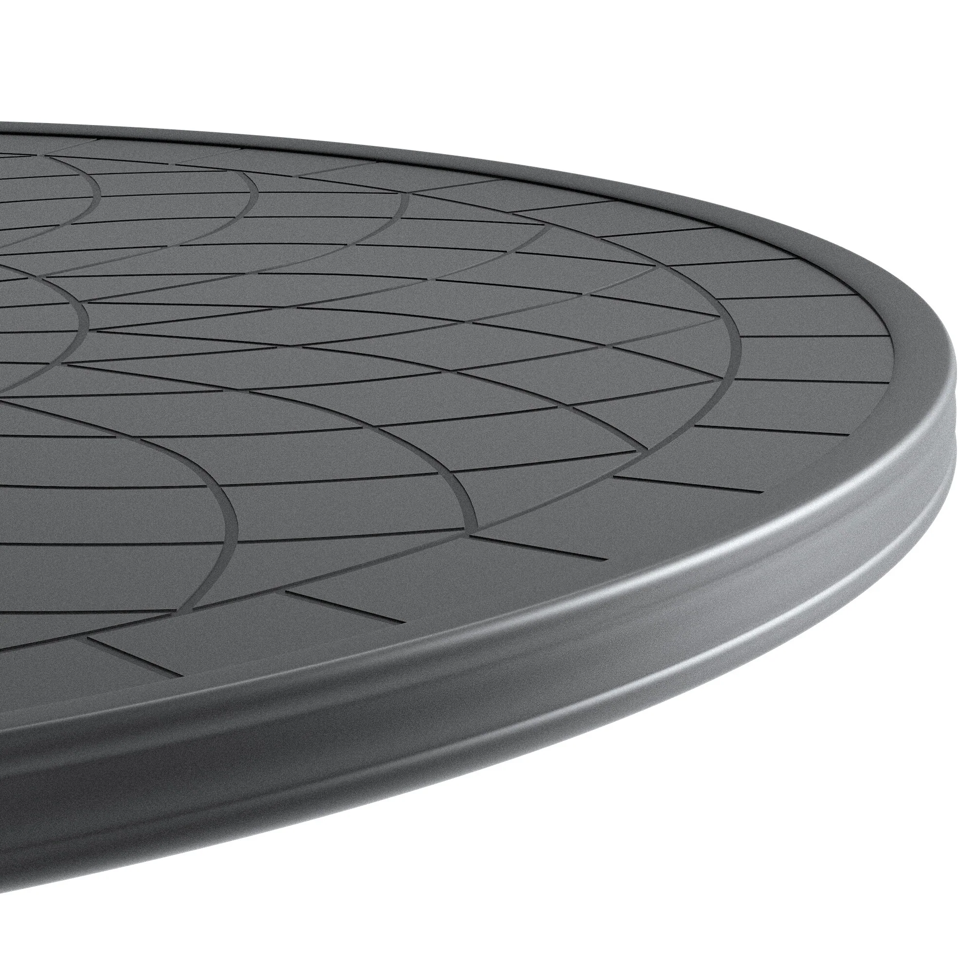 Cast Aluminum Patio Dining Table With Frame and Carved Texture on the Tabletop