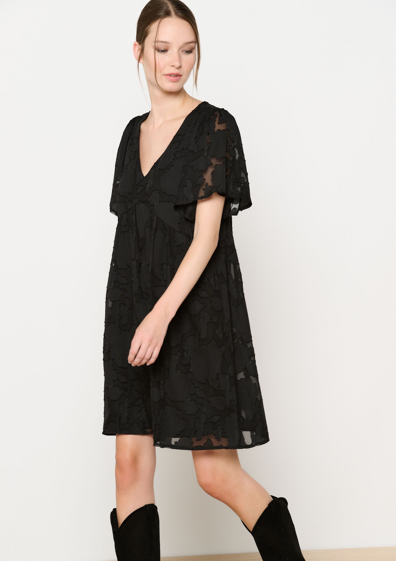 Babydoll-jurk met V-hals