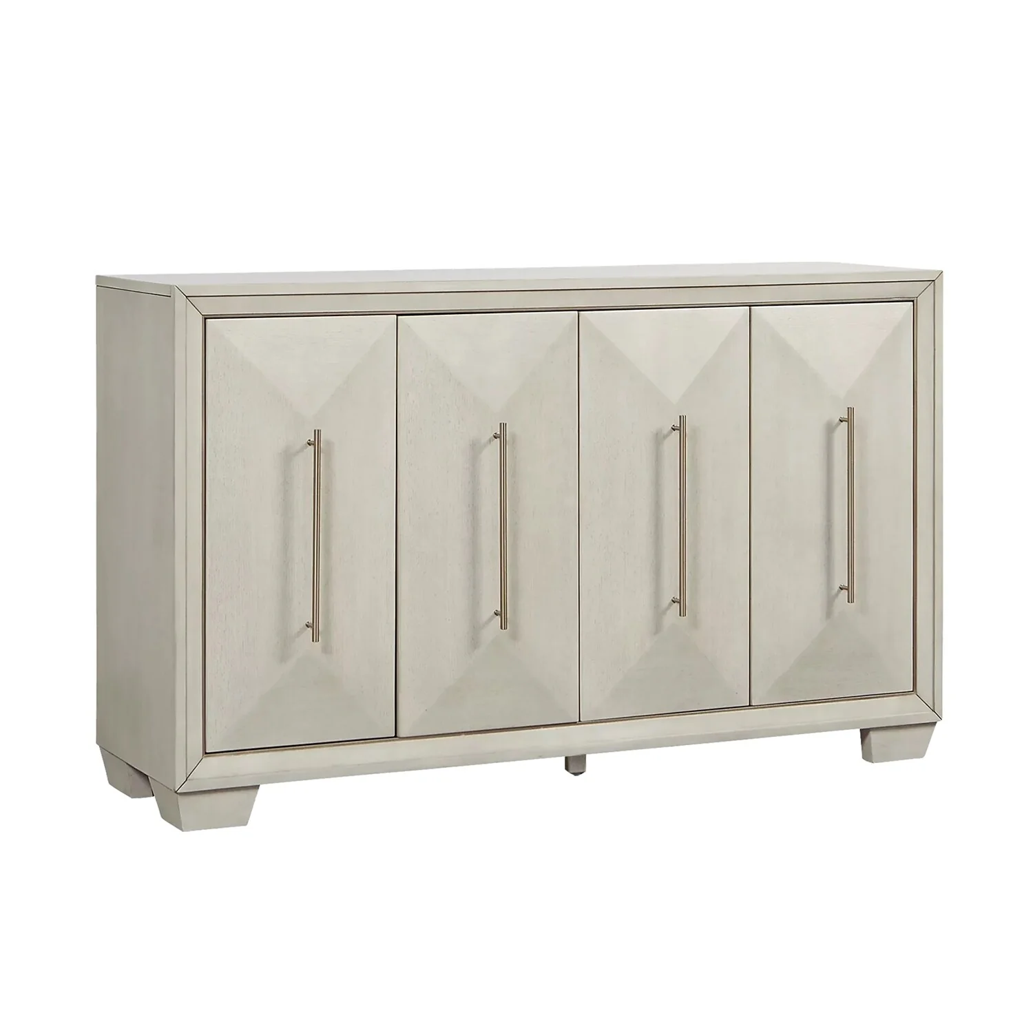 4 Doors Wooden Server with Nickel Appliance Pull Handle