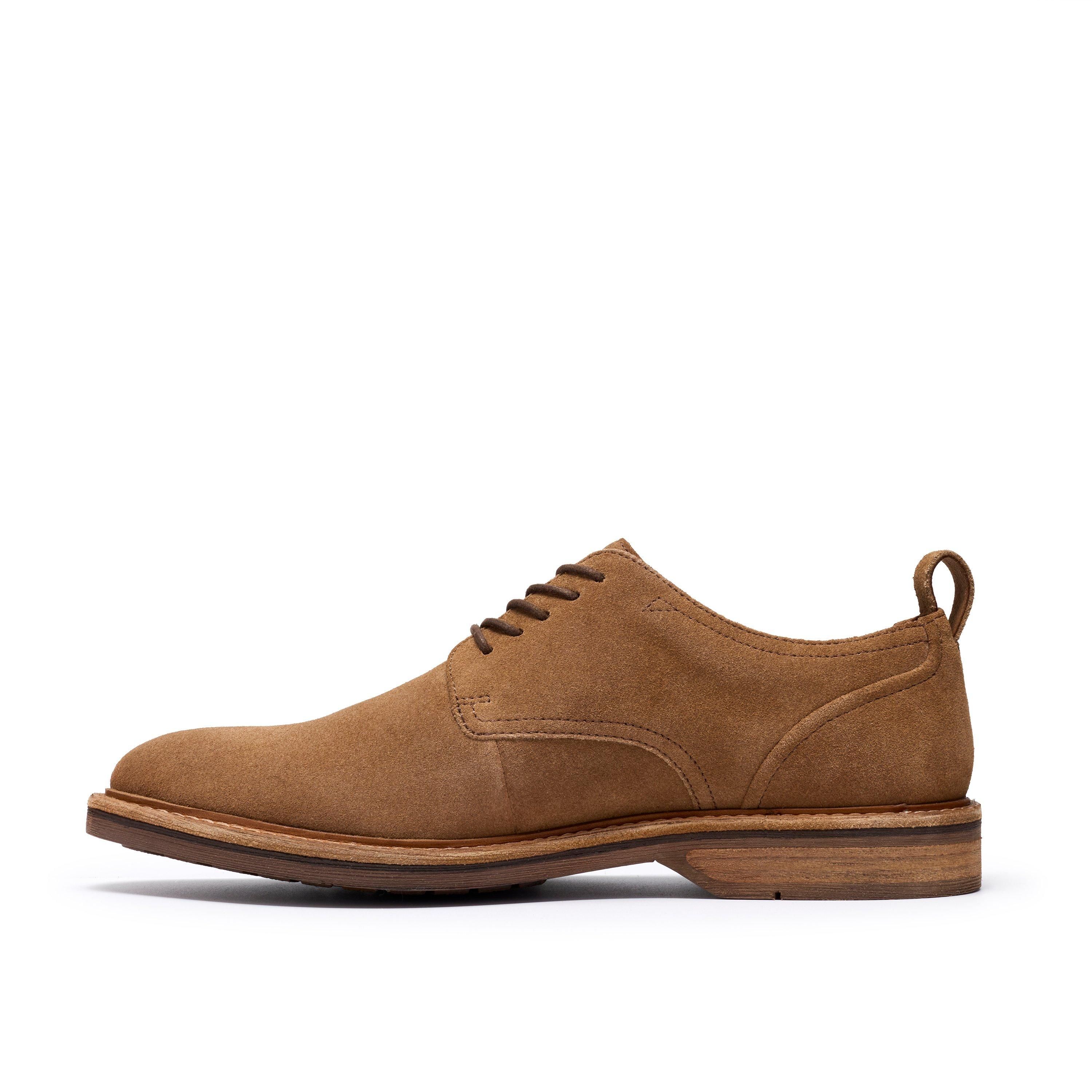 Clarks Aldwin Lace Tan Suede Derby Shoes,Lace Up