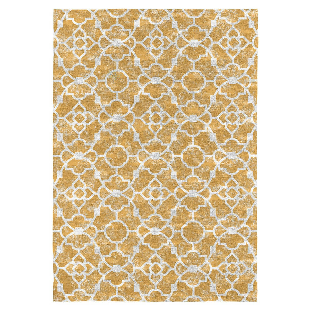 NICOSIA - Tapis décoratif en coton en impression digital jaune 120x170