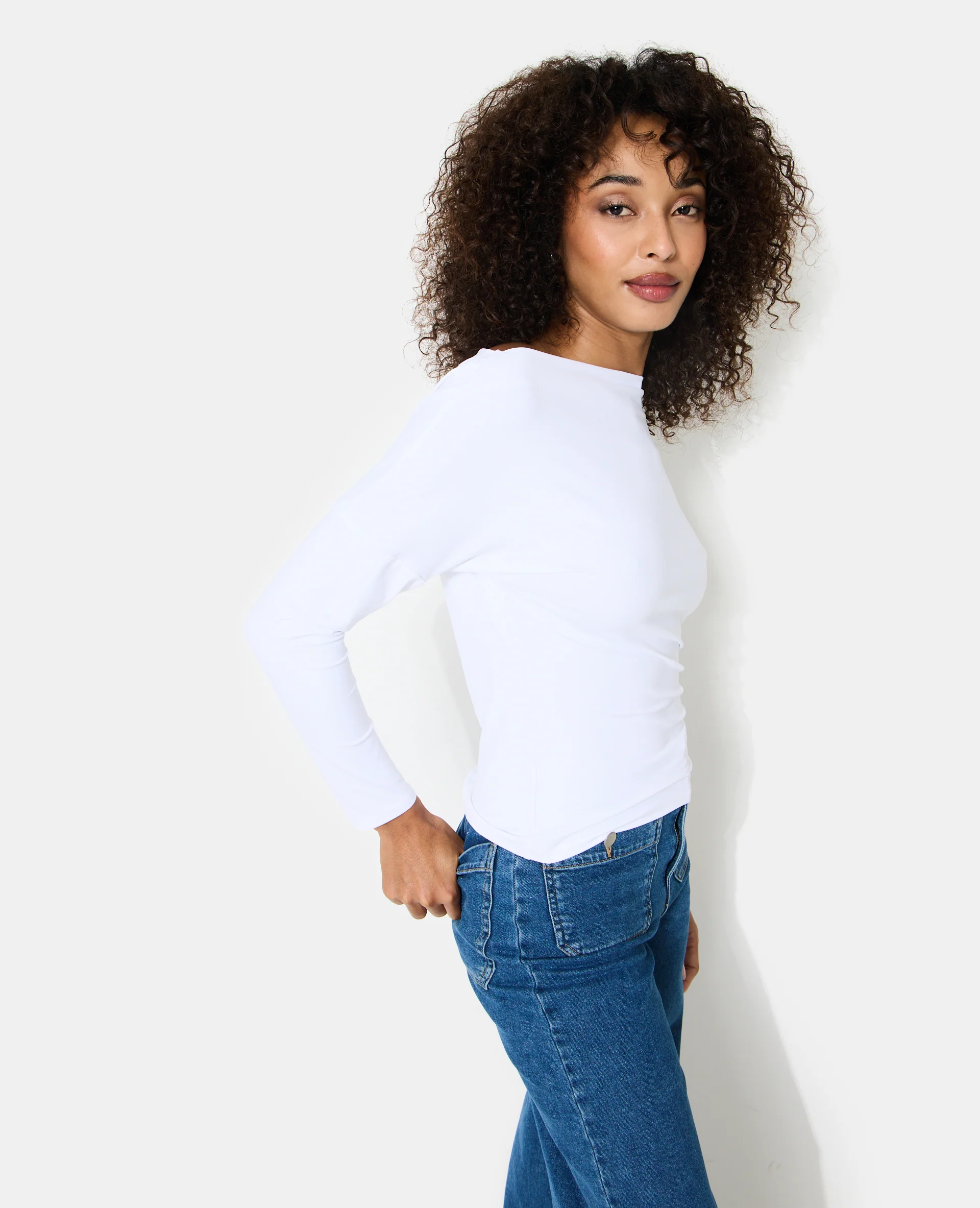 Top manches longues avec encolure bateau