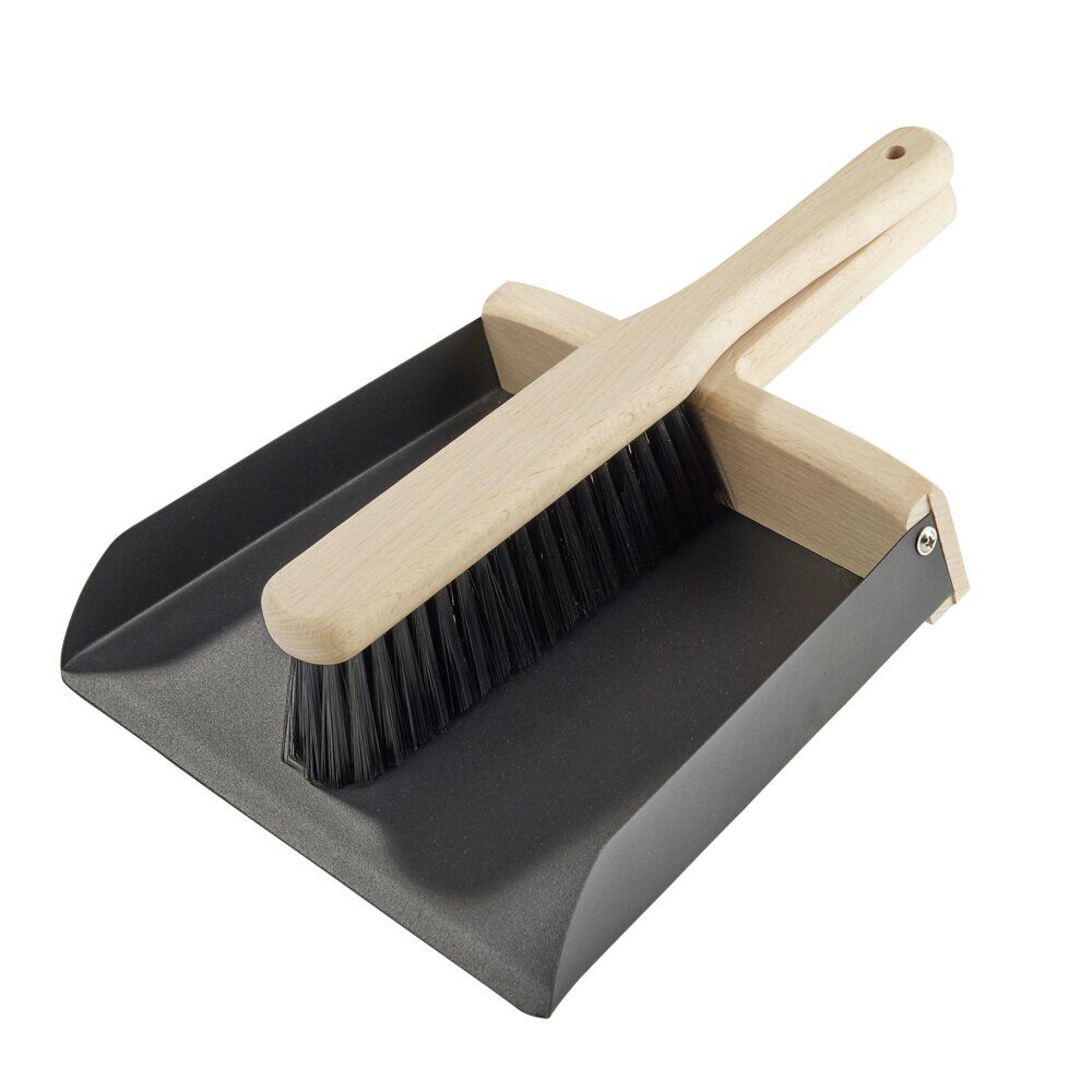 Pelle balayette manche bambou et métal noir 31,5x23,5xH4cm
